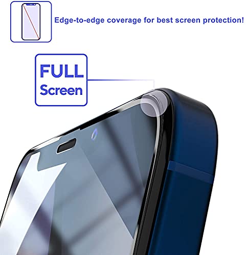 Kdely Protector de Pantalla Compatible con iPhone 12 Pro Max, Cristal Vidrio Templado, Cobertura Completa, Ultra Resistent y Transparent, Antiarañazos, Antihuellas-6.7 Pulgadas