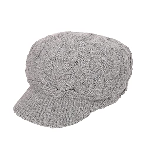 KeepSa Mujer Invierno Cálido Francés Beanie Gorro de Punto Boinas Sombrero con Forro Polar para Niña Primavera Otoño e Invierno Esquiar Cabbie Cap, Acampar, Correr, Ciclismo