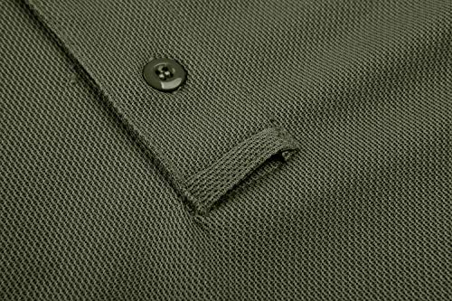 KEFITEVD Camisa táctica Hombre Polo de Manga Corta Camiseta Ligera de Verano Polo Sport Camisetas Dark Olive