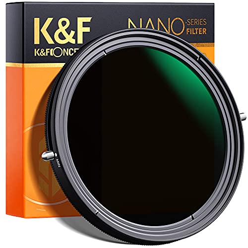 K&F Concept - 2 en 1 Filtro Polarizador y Filtro Densidad Neutra Ajustable 77mm Slim ND2-ND32 MRC para Cámara Lente NO X Spot con Funda
