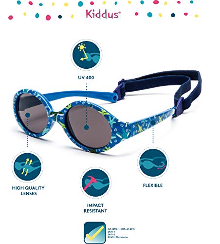 Kiddus Gafas de sol para bebe, niños y niñas. SUPER FLEXIBLES. A partir de 6 meses. UV400 100% protección rayos UVA y UVB. Seguras, confortables, muy resistentes. Estrella de Mar