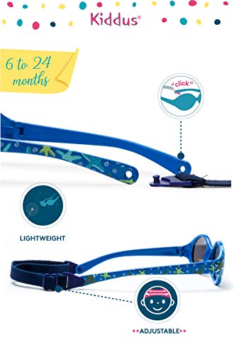 Kiddus Gafas de sol para bebe, niños y niñas. SUPER FLEXIBLES. A partir de 6 meses. UV400 100% protección rayos UVA y UVB. Seguras, confortables, muy resistentes. Estrella de Mar