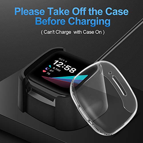 KIMILAR Funda Compatible con Fitbit Sense/Versa 3 Protector de Pantalla (NO para Versa/Versa 2), [2 Piezas] Cobertura Completa Suave TPU Cubierta Cover Case para Sense/Versa 3