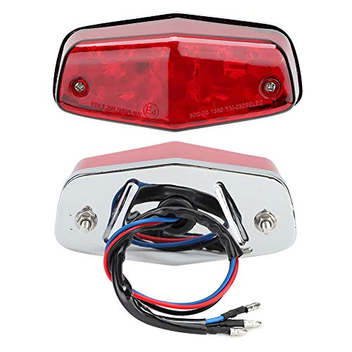 KIMISS Luz trasera de motocicleta, luz trasera de motocicleta LED Luz de freno de estacionamiento Lámpara Accesorio de moto(rojo)