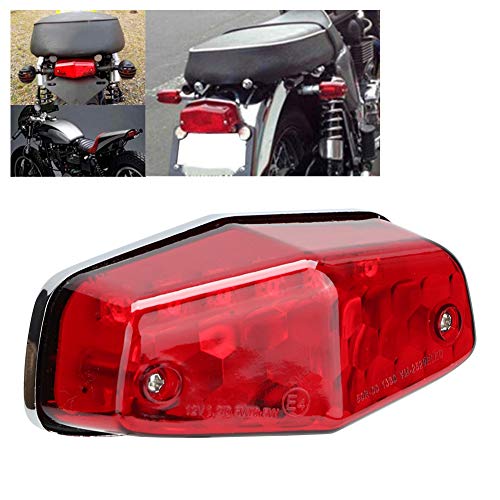KIMISS Luz trasera de motocicleta, luz trasera de motocicleta LED Luz de freno de estacionamiento Lámpara Accesorio de moto(rojo)