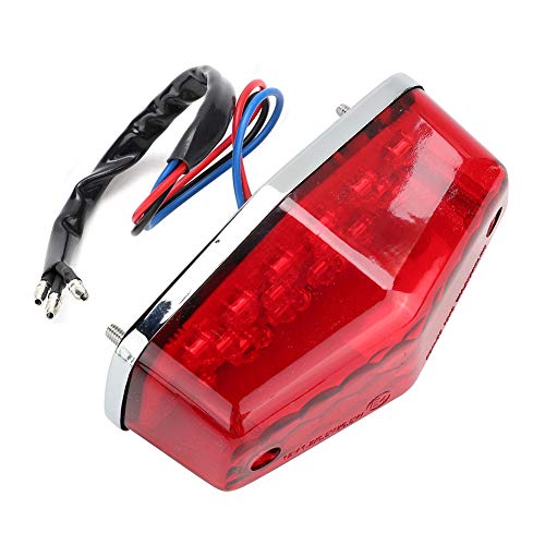 KIMISS Luz trasera de motocicleta, luz trasera de motocicleta LED Luz de freno de estacionamiento Lámpara Accesorio de moto(rojo)