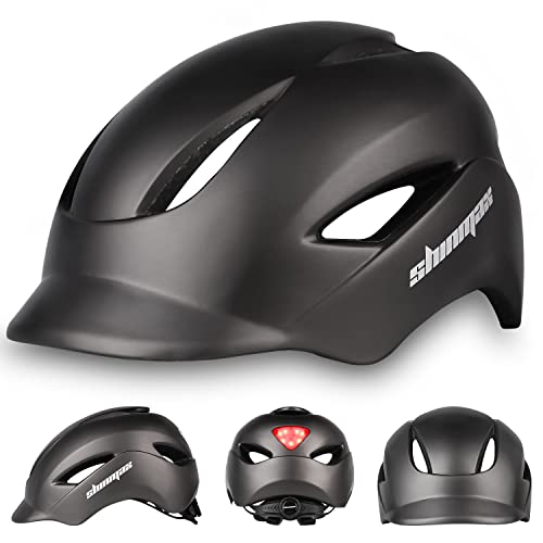 KINGLEAD Casco Bicicleta Adulto Casco de Bicicleta Hombre Mujer con Luz LED Casco Bicicleta de Montaña Casco Bici Carretera Urbana con Certificado CE Superligero MTB Casco Ciclismo Ajustable 57-62CM