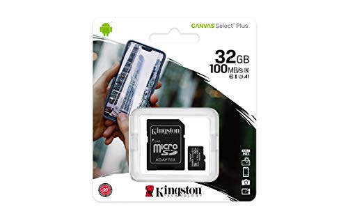 Kingston Canvas Select Plus Tarjeta microSD, SDCS2/32GB Class 10 con Adaptador SD