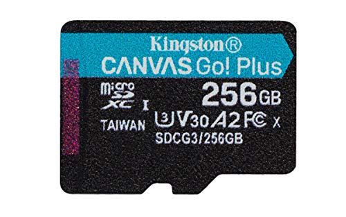 Kingston SDCG3/256GBSP Tarjeta microSD ( 256GB microSDXC Canvas Go Plus 170R A2 U3 V30 Sin SD adaptador)