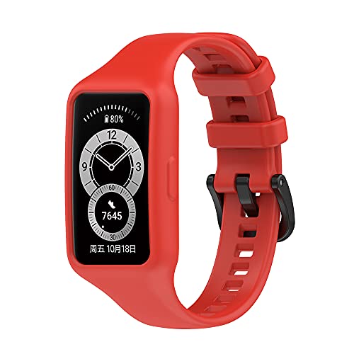 KINKUUN Correas para relojes Compatible con Honor band 6/for Huawei band 6 Pulseras de repuesto.Correa de Reloj.(rojo)