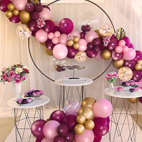 Kit de Arco de Globos Rosa Roja Dorado Globos de Látex Kit de Guirnalda de Globos Burdeos 119pcs Decoraciones de la Fiesta Globos Confeti Para Despedida de Soltera Aniversario Decoración