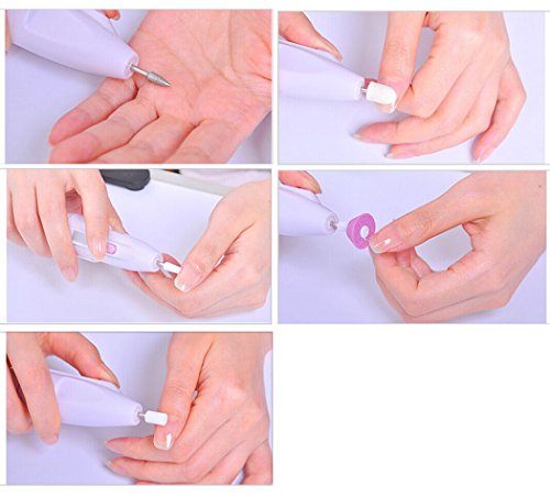 Kit de Manicura Eléctrico,Kapmore Torno para uñas 5 en 1 Limas para Uñas Manicura Eléctrica Manillares de Uñas1