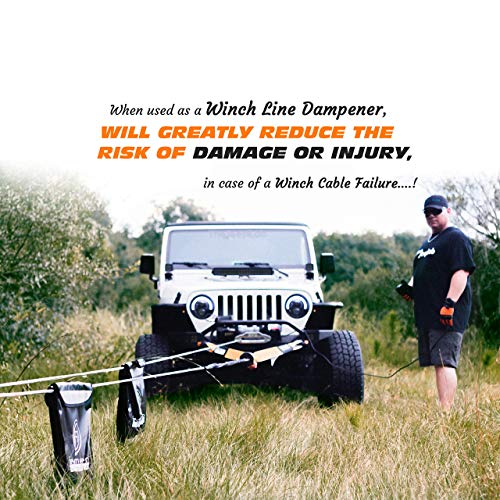 Kit de Recuperación Off-Road GearAmerica | Correa de remolque + Protector de árbol + Bloque de arranque + Grilletes con anilla en D naranja + Bolso amortiguador Winch Line + Guantes | Accesorios 4x4