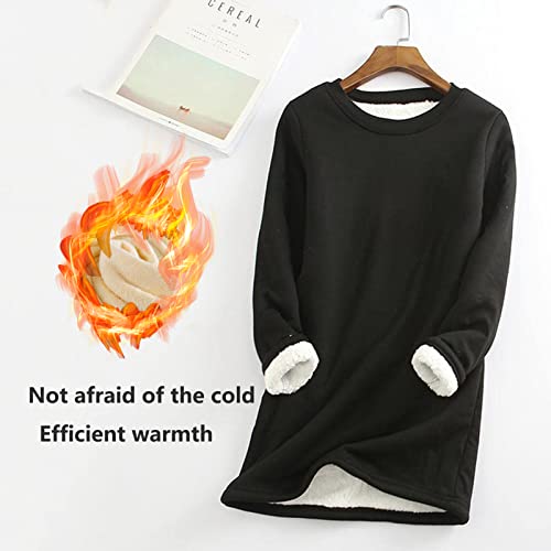 Kmgjc Tops Navideños Camisetas De Manga Larga con Cuello Redondo para Mujer Camisetas con Patrón De Casquillo De Navidad Camisetas con Capucha De Vacaciones Blusa para Niña Adolescente,Negro,S