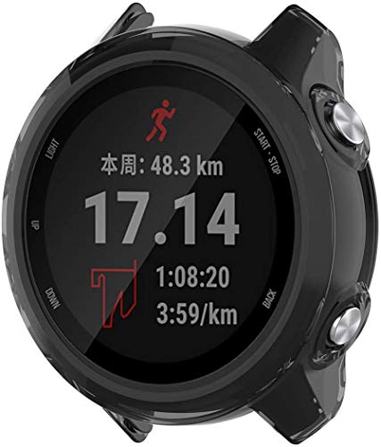 KONEE Funda Compatible con Garmin Forerunner 245, [Anti-rasguños], Carcasa Protectora de TPU para Garmin Forerunner 245 - Negro