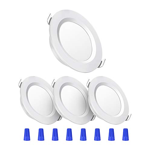 Kriogor Focos Empotrables LED, 3W Redondo 22mm Extraplano Foco Empotrable LED Techo 3200K Foco LED Interior 300LM para Salón Dormitorio Cocina Pasillo 4 pack(Blanco Cálido)