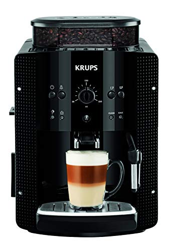 Krups Roma EA8108 - Cafetera superautomática, 15 bares, molinillo de café cónico de metal, con selección de cantidad e intensidad de café, Boquilla de vapor, 2 boquillas, incluye kit limpieza