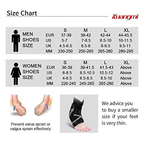 Kuangmi - Tobillera con laterales estabilizadores y fijación auxiliar (1 unidad) (S=36-39）