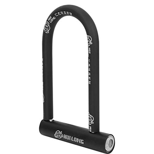 Kuuleyn Candado en Forma de U para Bicicletas, Bicicletas Plegables Candado de Seguridad de Acero Resistente con 2 Llaves Combinación de candado de Bicicleta Anti-óxido (310 -Negro,)