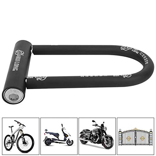 Kuuleyn Candado en Forma de U para Bicicletas, Bicicletas Plegables Candado de Seguridad de Acero Resistente con 2 Llaves Combinación de candado de Bicicleta Anti-óxido (310 -Negro,)