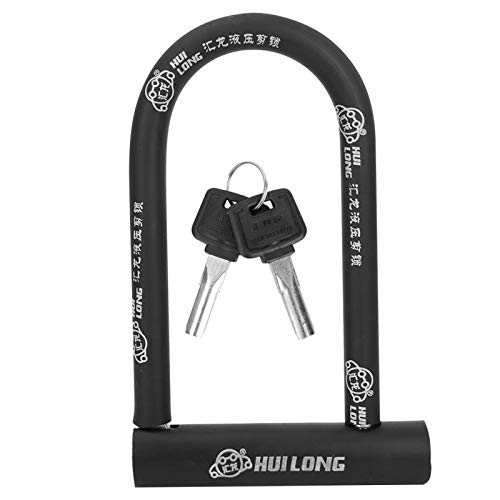 Kuuleyn Candado en Forma de U para Bicicletas, Bicicletas Plegables Candado de Seguridad de Acero Resistente con 2 Llaves Combinación de candado de Bicicleta Anti-óxido (310 -Negro,)