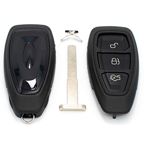 kuyuansu Carcasa para llave de coche con 3 botones para Ford Focus C-Max Mondeo Kuga Fiesta Galaxy con cuchilla de repuesto automático
