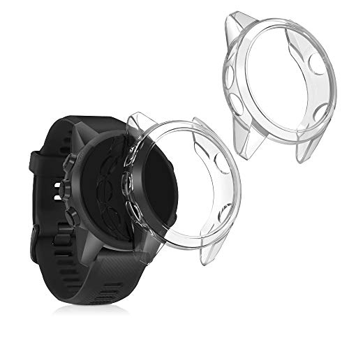 kwmobile 2X Carcasa Compatible con Garmin Forerunner 745 - Funda para Fitness Tracker en Transparente