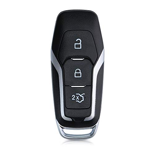 kwmobile Funda Llave Coche Compatible con Ford Llave de Coche MyKey de 3 Botones (Key Free) - Repuesto plástico Duro para Mando de Auto - Negro