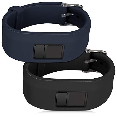 kwmobile Pulsera Compatible con Garmin Vivofit 3-2X Correa de TPU para Reloj Inteligente - Negro/Azul Oscuro