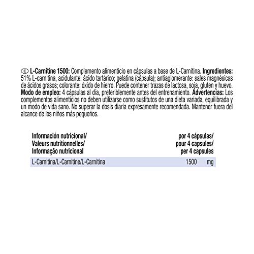 L-Carnitine 1500 Caps Duplo 2 Unidades. 2 botes de 100 capsulas. La ayuda que necesitas para perder peso.