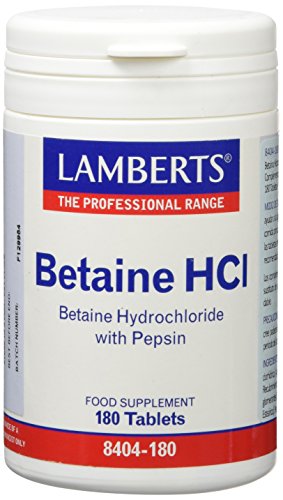Lamberts Betaína HCl 324mg Pepsina 5mg - 180 Tabletas
