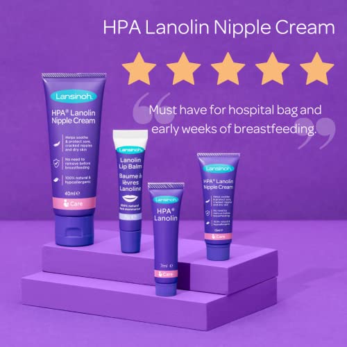 Lansinoh 10161 Crema Lanolina HPA para el Pezón, 40 ml, 100% Natural, Calma y Protege Pezones Agrietados y con Dolor, Multicolor