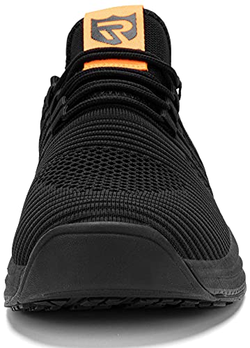 LARNMERN Zapatillas de Running para Hombre Antideslizante Zapatos para Correr y Asfalto Aire Libre y Deportes Calzado（Naranja 44）