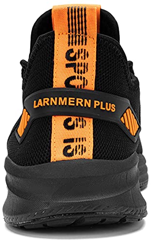 LARNMERN Zapatillas de Running para Hombre Antideslizante Zapatos para Correr y Asfalto Aire Libre y Deportes Calzado（Naranja 44）