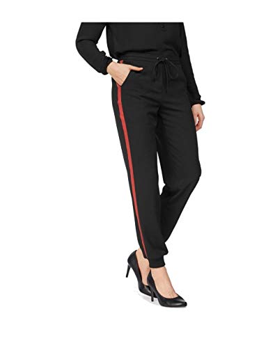 Laura Scott Pantalone Donna Nero Elegante con Riga Laterale, S, Nero