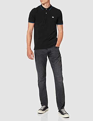 Lee Pique Polo Camisetas Hombre, Negro (Black 01), Large