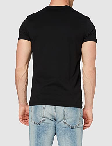 Lee Twin Pack Crew Camiseta, Negro, Large para Hombre