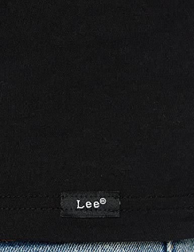 Lee Twin Pack Crew Camiseta, Negro, Large para Hombre