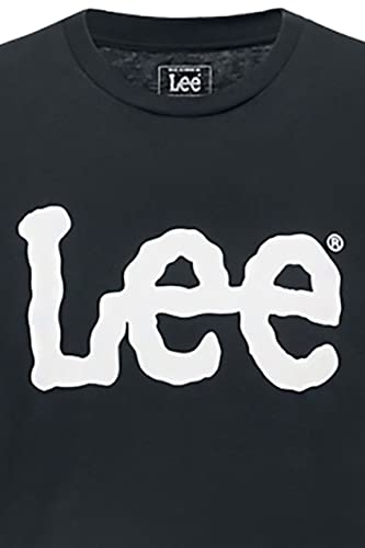 Lee Wobbly Logo Tee T-Shirts Hombre, Negro (Black), Large