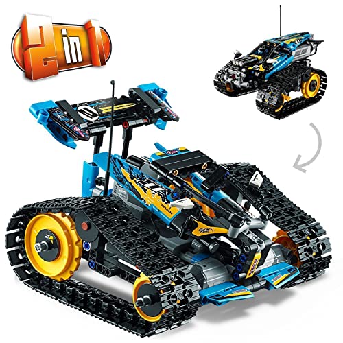 LEGO 42095 Technic Vehículo Acrobático a Control Remoto, Coche Teledirigido para Niños, Maqueta de Coche RC de Alta Velocidad