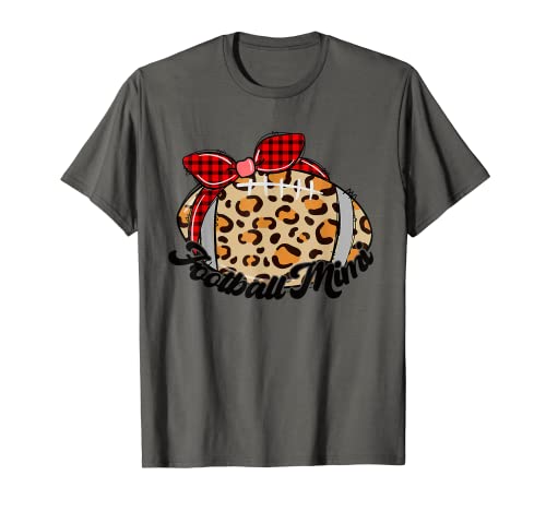 Leopard Football Mimi Cheetah Game Day Vibes Día de la Madre Camiseta
