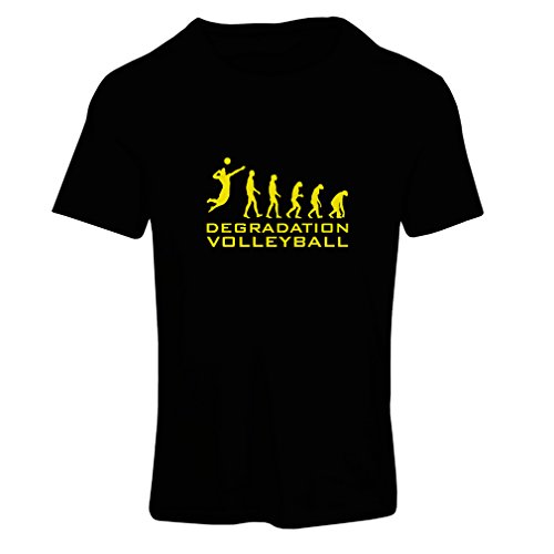 lepni.me Camiseta Mujer Degradación del Juego de Voleibol, Regalo de Humor para Jugadores de Deportes (XX-Large Negro Amarillo)