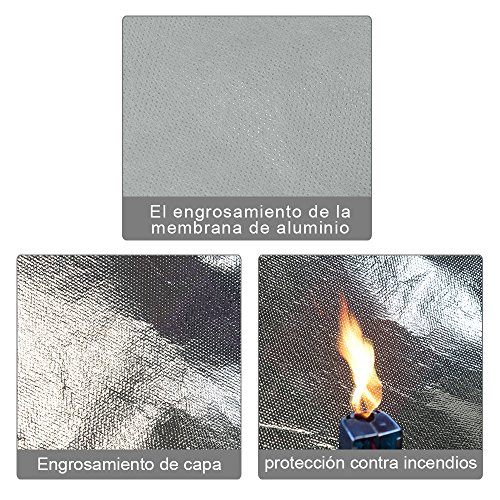 Lictin 113 x 110cm Cubierta Universal para Silla de Coche 100% de Material Ecologico de Aluminio Cubierta de Polvo Calor Protector Solar UV Altamente Reflectante