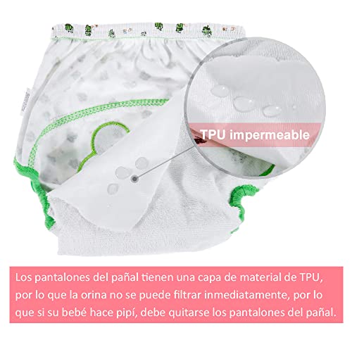Lictin 7 PCS Braguitas de aprendizaje para niños Calzones de entrenamiento Bragas de aprendizaje reutilizables Pañales de tela Bebé ropa interior talla 2-3 años