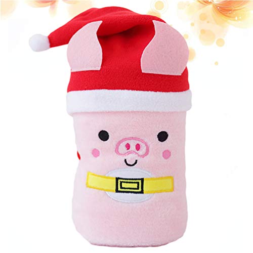 LIOOBO 1 PC Manta de Franela Navidad Tiro con Sombrero de Cerdo Super Suave Manta de Franela de Dibujos Animados para los niños Que Duermen Manta de Mascota