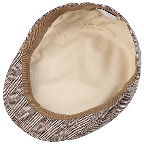 LIPODO Gorra con Cuadros Devron Hombre - Made in Italy de algodón Gorro Ivy Visera, Forro Primavera/Verano - 62 cm Beige