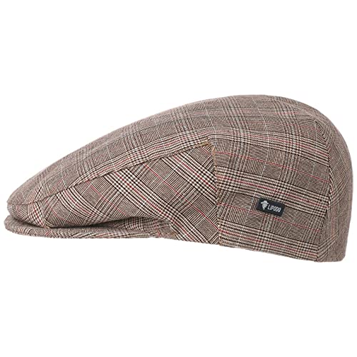 LIPODO Gorra con Cuadros Devron Hombre - Made in Italy de algodón Gorro Ivy Visera, Forro Primavera/Verano - 62 cm Beige