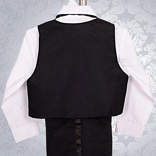 Lito Angels - Trajes para Bebe niño de Vestir Elegante Negro, Conjunto de 5 Piezas de Traje Formal para Boda, Fiesta, Ceremonia y ocasión Especial, Tamaño 18 a 24 Meses