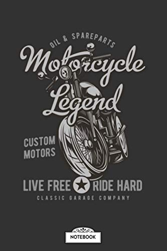 Live Free Ride Hard Notebook: Diary, Journal, 6x9 120 Pages, Matte Finish Cover, Lined College Ruled Paper, Planner