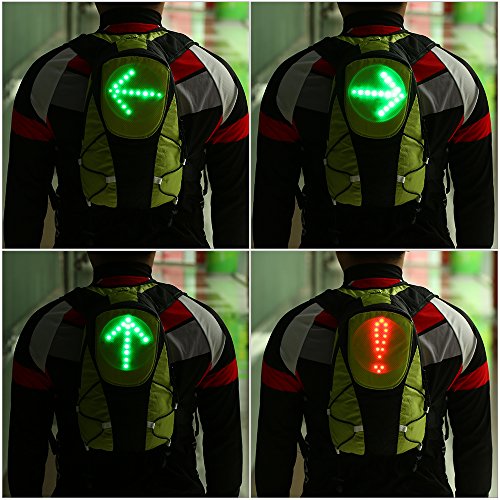 Lixada 5L Ligero Mochila Reflectante con LED de Señal de Luz Deporte Bolsa de Seguridad de Engranaje para Ciclismo en Marcha